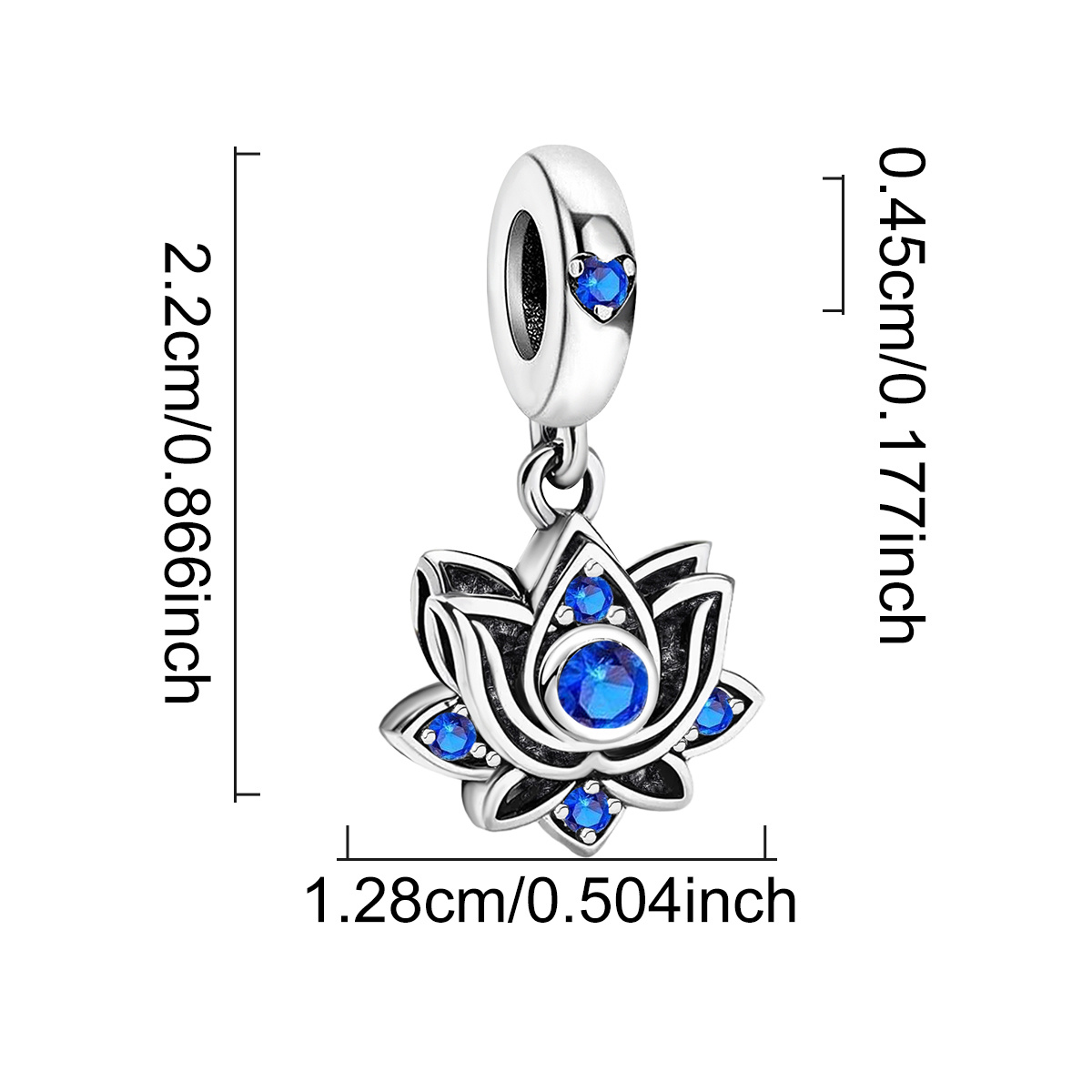 DIY 925 Silver Plated Lotus Pendant